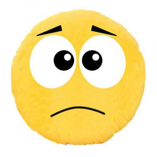 Soft Smiley Emoticon Yellow Round Cushion Pillow Stuffed Plush Toy Doll (Missing You)